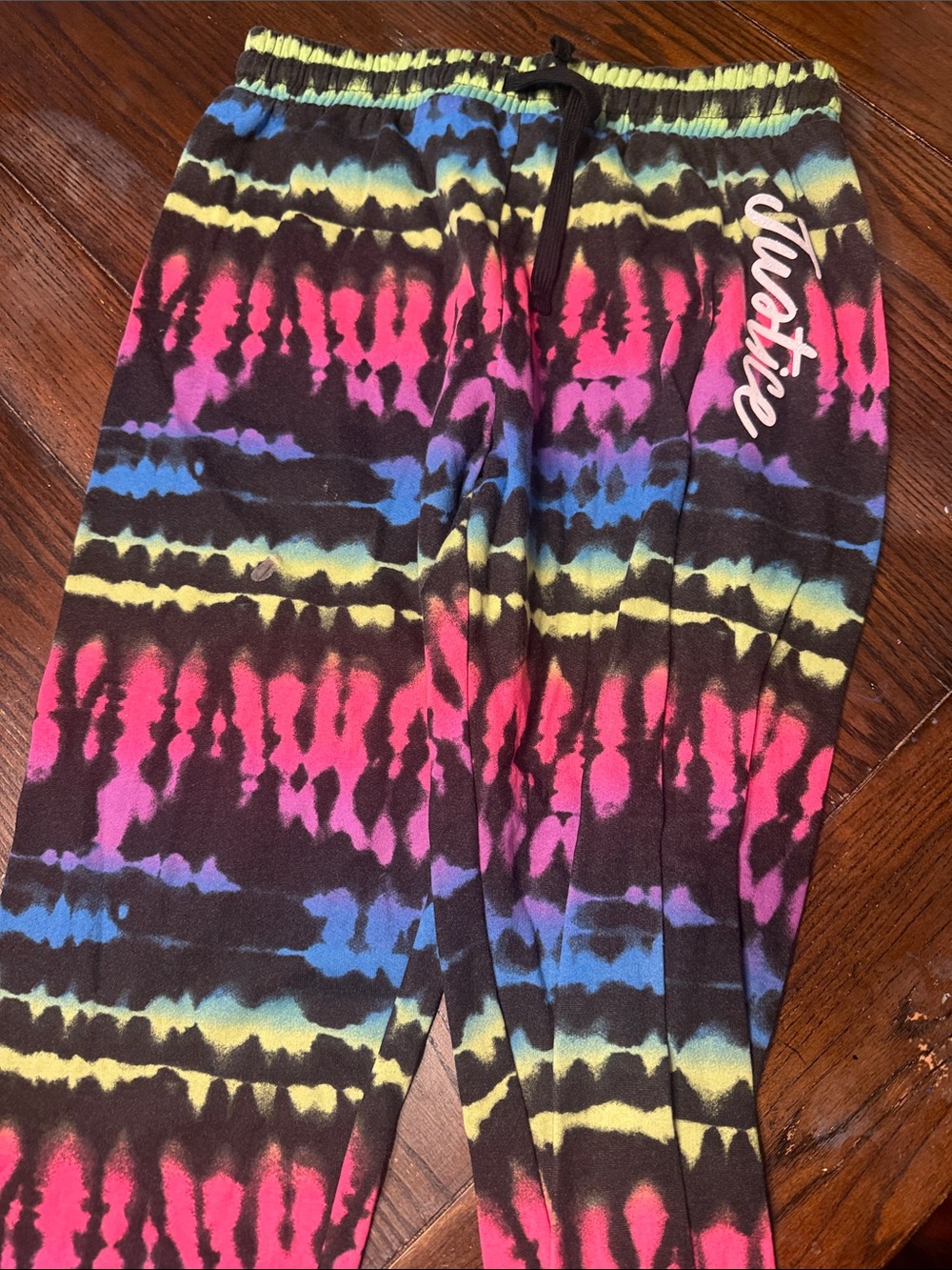 Justice Pink and Black Tie-Dye Lounge Pants